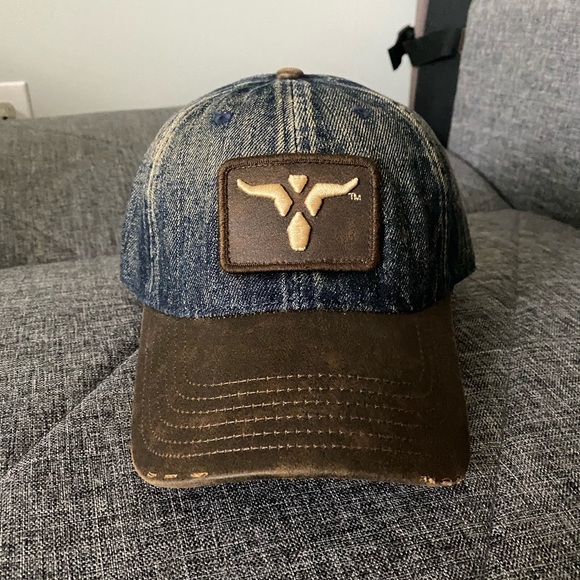 Wrangler Denim cap with leather Bill
